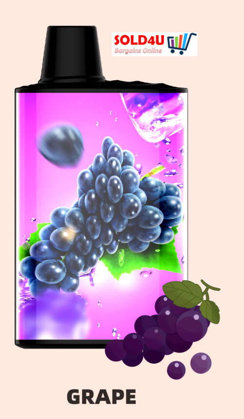 ECigarettes 5000 PUFFS Disposable Vape ecigarette 12ml 500mAh Battery [ Grape Flavour